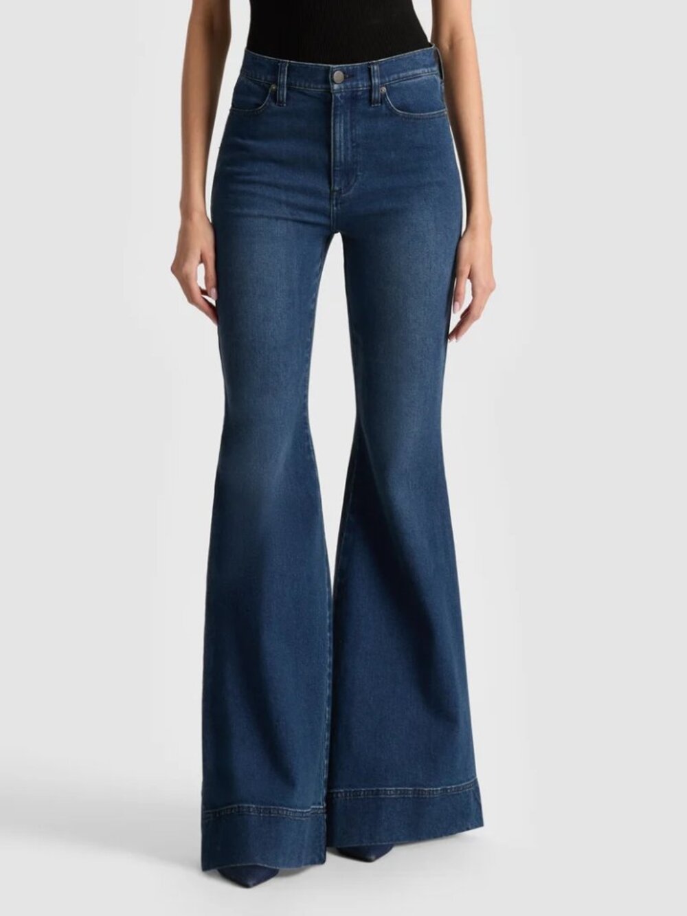 NWT Alice + Olivia Beautiful High-Rise Bell Bottom Jeans Dark Wash 28